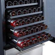 FORNO Azienda 24-Inch Built-In Wine Cooler, 108 Bottle Capacity, Triple Zone, Stainless Steel (FWCDR6628-24S)