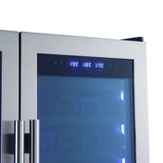 FORNO Campania 32-Inch Triple Zone French Door Wine Cooler with Dual Beverage Drawers, 120-Bottle Capacity (Model FWCDR6635-32S)