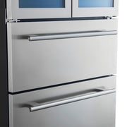 FORNO Campania 32-Inch Triple Zone French Door Wine Cooler with Dual Beverage Drawers, 120-Bottle Capacity (Model FWCDR6635-32S)