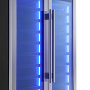 FORNO Campania 32-Inch Triple Zone French Door Wine Cooler with Dual Beverage Drawers, 120-Bottle Capacity (Model FWCDR6635-32S)