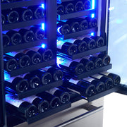 FORNO Campania 32-Inch Triple Zone French Door Wine Cooler with Dual Beverage Drawers, 120-Bottle Capacity (Model FWCDR6635-32S)