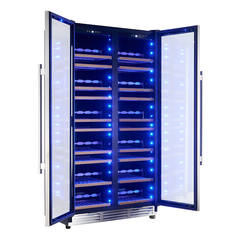 FORNO Vernazza 40-Inch Dual Zone Wine Cooler, 25.07 cu.ft., 166-Bottle Capacity, Stainless Steel (FWCDR6642-40S)