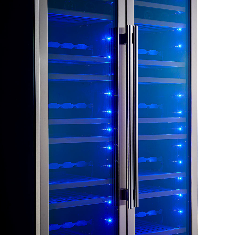 FORNO Vernazza 40-Inch Dual Zone Wine Cooler, 25.07 cu.ft., 166-Bottle Capacity, Stainless Steel (FWCDR6642-40S)