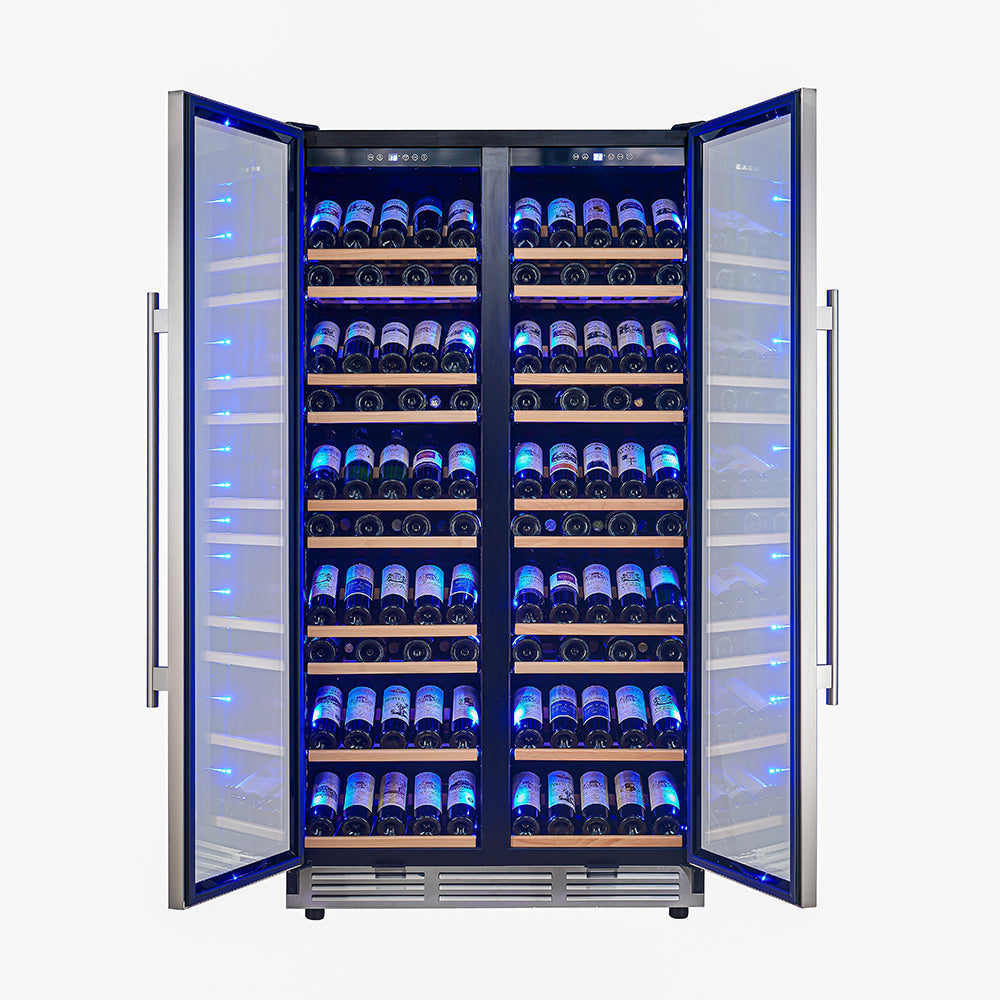 FORNO Vernazza 40-Inch Dual Zone Wine Cooler, 25.07 cu.ft., 166-Bottle Capacity, Stainless Steel (FWCDR6642-40S)