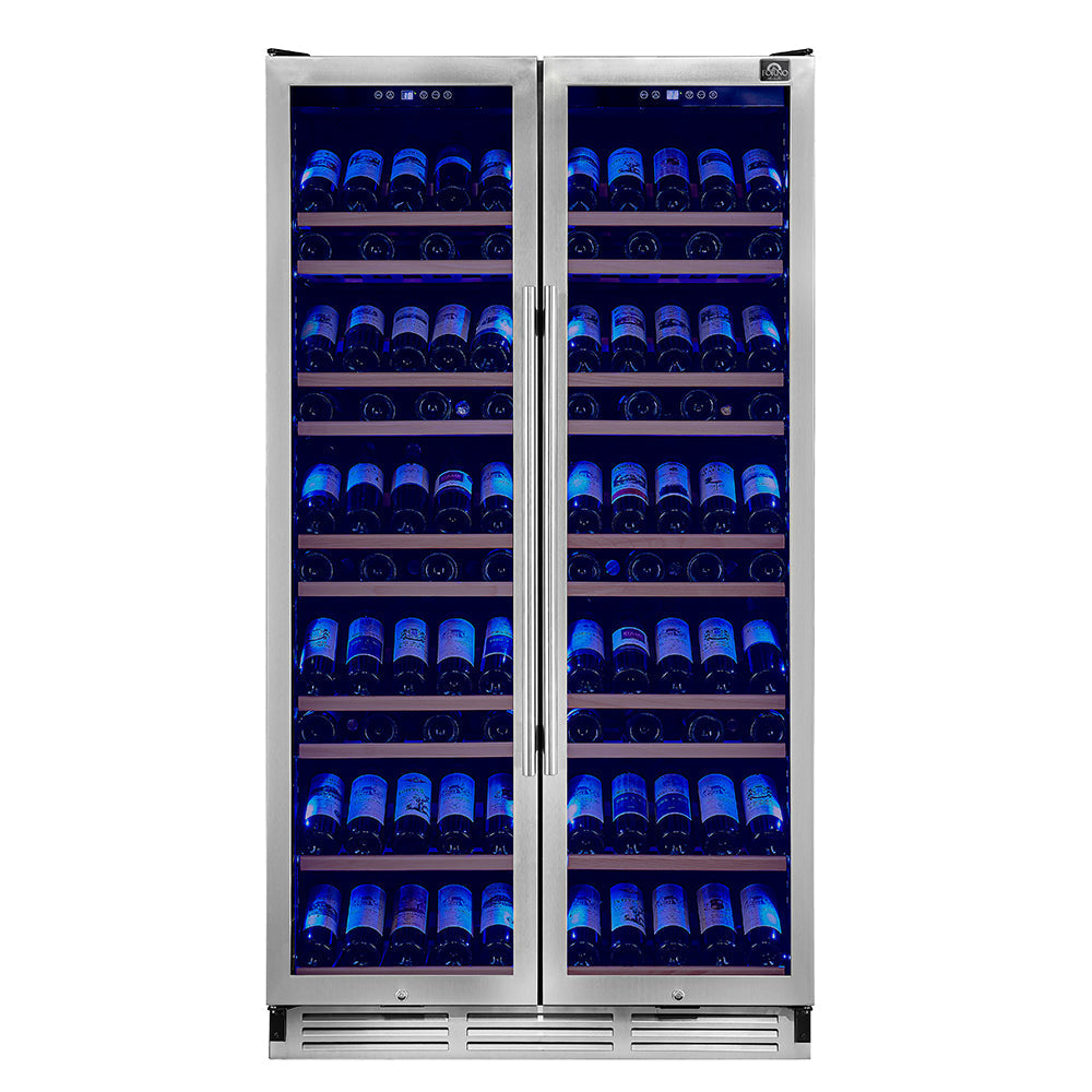 FORNO Vernazza 40-Inch Dual Zone Wine Cooler, 25.07 cu.ft., 166-Bottle Capacity, Stainless Steel (FWCDR6642-40S)