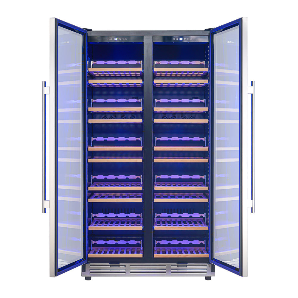 FORNO Vernazza 40-Inch Dual Zone Wine Cooler, 25.07 cu.ft., 166-Bottle Capacity, Stainless Steel (FWCDR6642-40S)