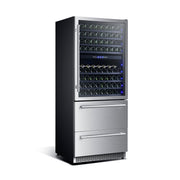 Forno Capraia 30 Inch Built In Triple Zone Wine Cooler with 144 Bottle and 200 Can Capacity, Model FWCDR6661-30S