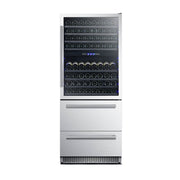 Forno Capraia 30 Inch Built In Triple Zone Wine Cooler with 144 Bottle and 200 Can Capacity, Model FWCDR6661-30S