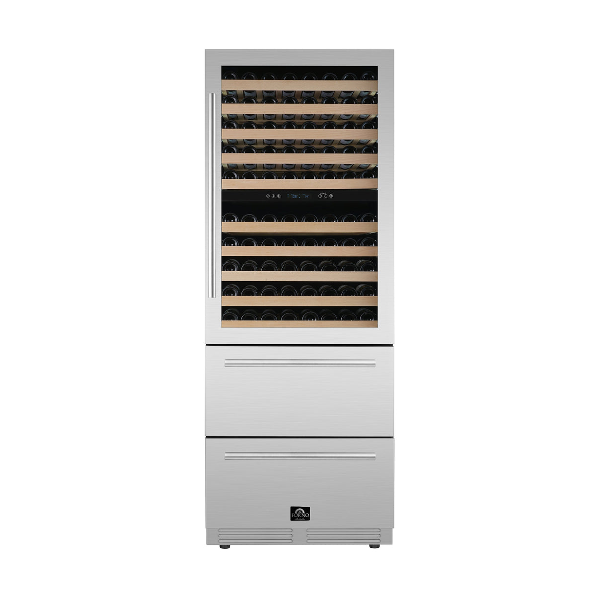 Forno Celano 30 in. Dual Zone Wine and Beverage Cooler 21.3 cu. ft. 150 Bottle 252 Can Stainless Steel (FWCDR6697-30S)