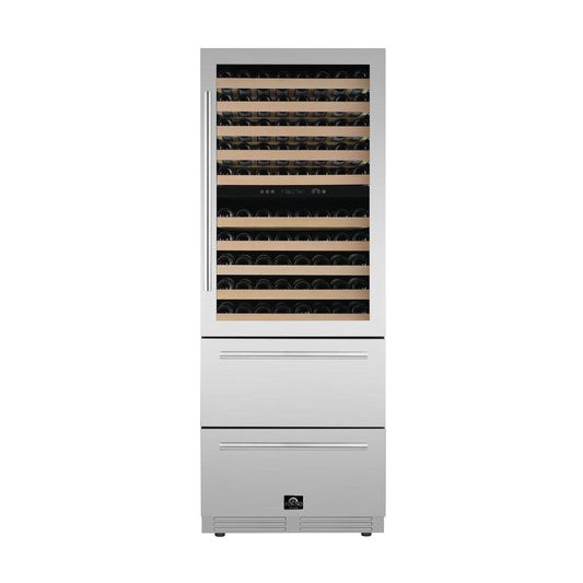 Forno Celano 30 in. Dual Zone Wine and Beverage Cooler 21.3 cu. ft. 150 Bottle 252 Can Stainless Steel (FWCDR6697-30S)