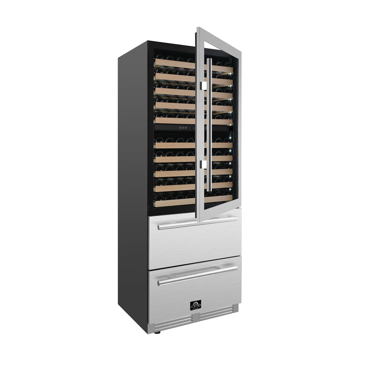 Forno Celano 30 in. Dual Zone Wine and Beverage Cooler 21.3 cu. ft. 150 Bottle 252 Can Stainless Steel (FWCDR6697-30S)