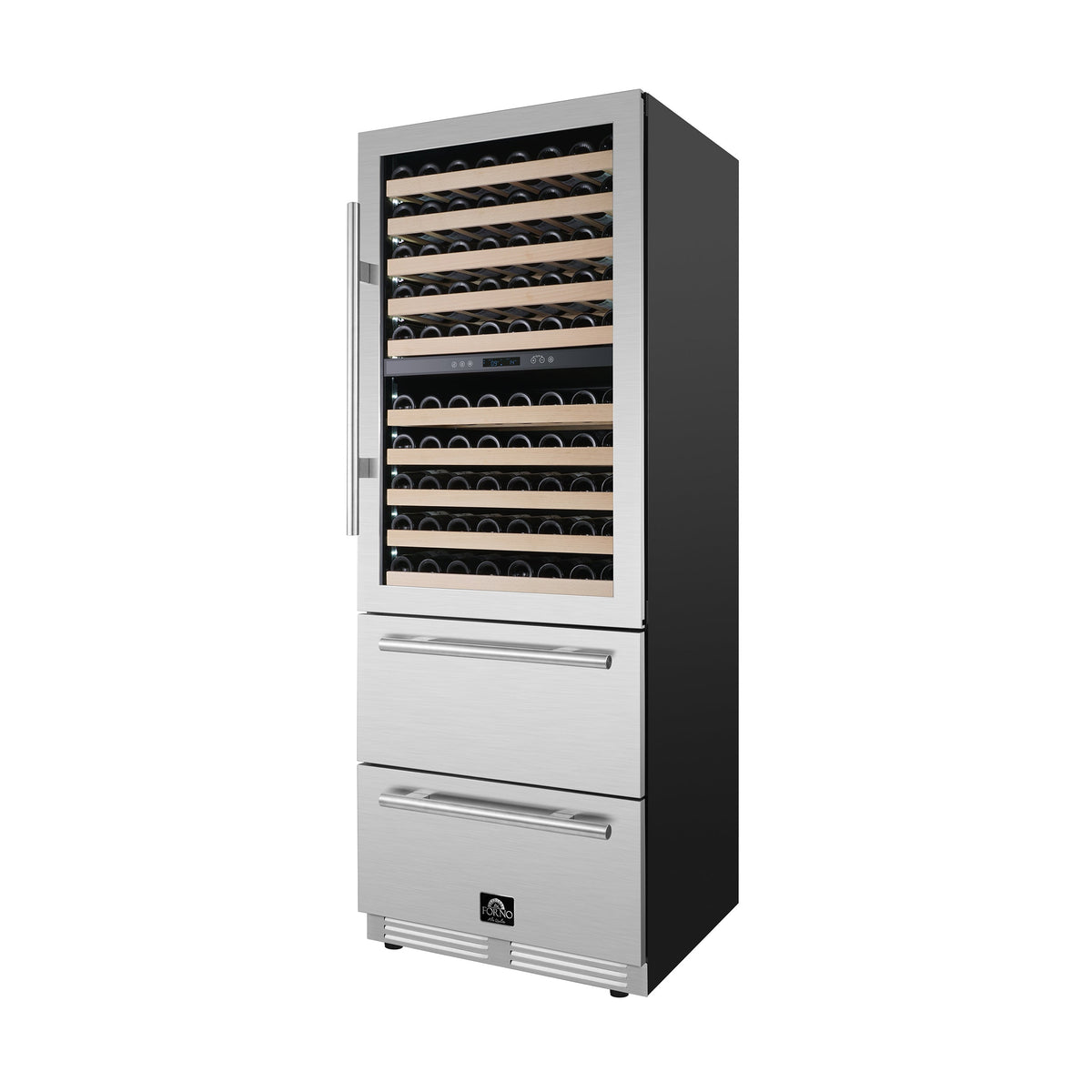 Forno Celano 30 in. Dual Zone Wine and Beverage Cooler 21.3 cu. ft. 150 Bottle 252 Can Stainless Steel (FWCDR6697-30S)