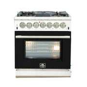 Forno Capriasca 30 in. Freestanding Dual Fuel Range, 5 Sealed Burners, 4.32 cu. ft. Electric Oven, Black (FFSGS6187-30BLK)