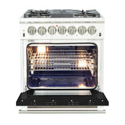 Forno Capriasca 30 in. Freestanding Dual Fuel Range, 5 Sealed Burners, 4.32 cu. ft. Electric Oven, Black (FFSGS6187-30BLK)
