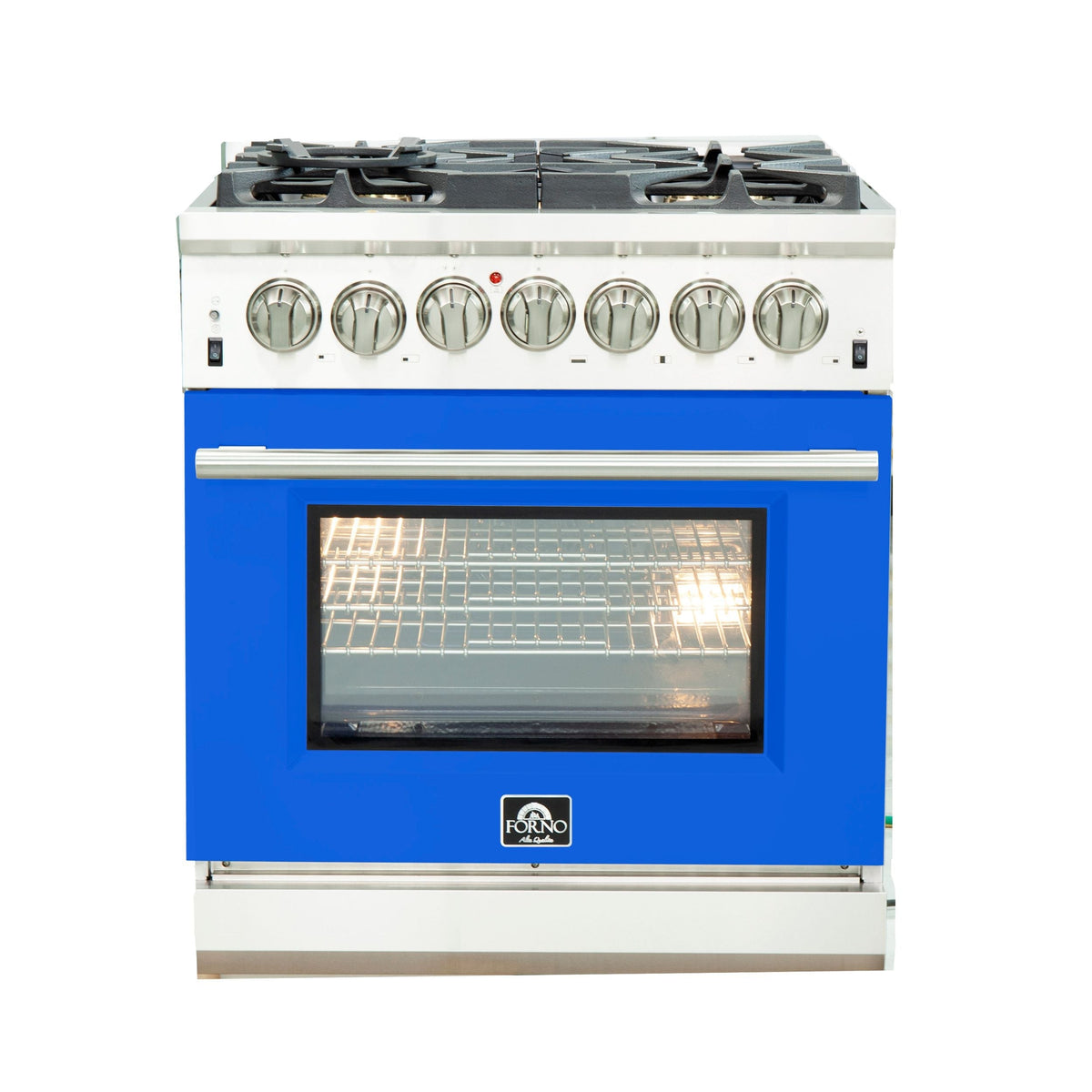 Forno Capriasca 30 in. 4.32 cu. ft. Freestanding Dual Fuel Range with 5 Sealed Burners and Electric Oven in Blue (FFSGS6187-30BLU)