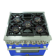 Forno Capriasca 30 in. 4.32 cu. ft. Freestanding Dual Fuel Range with 5 Sealed Burners and Electric Oven in Blue (FFSGS6187-30BLU)