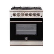 Forno Capriasca 30 in. 4.32 cu. ft. Freestanding Gas Range with 5 Sealed Burners in Black (FFSGS6260-30BLK)