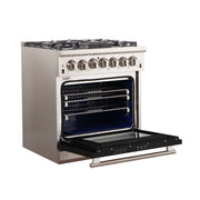 Forno Capriasca 30 in. 4.32 cu. ft. Freestanding Gas Range with 5 Sealed Burners in Black (FFSGS6260-30BLK)