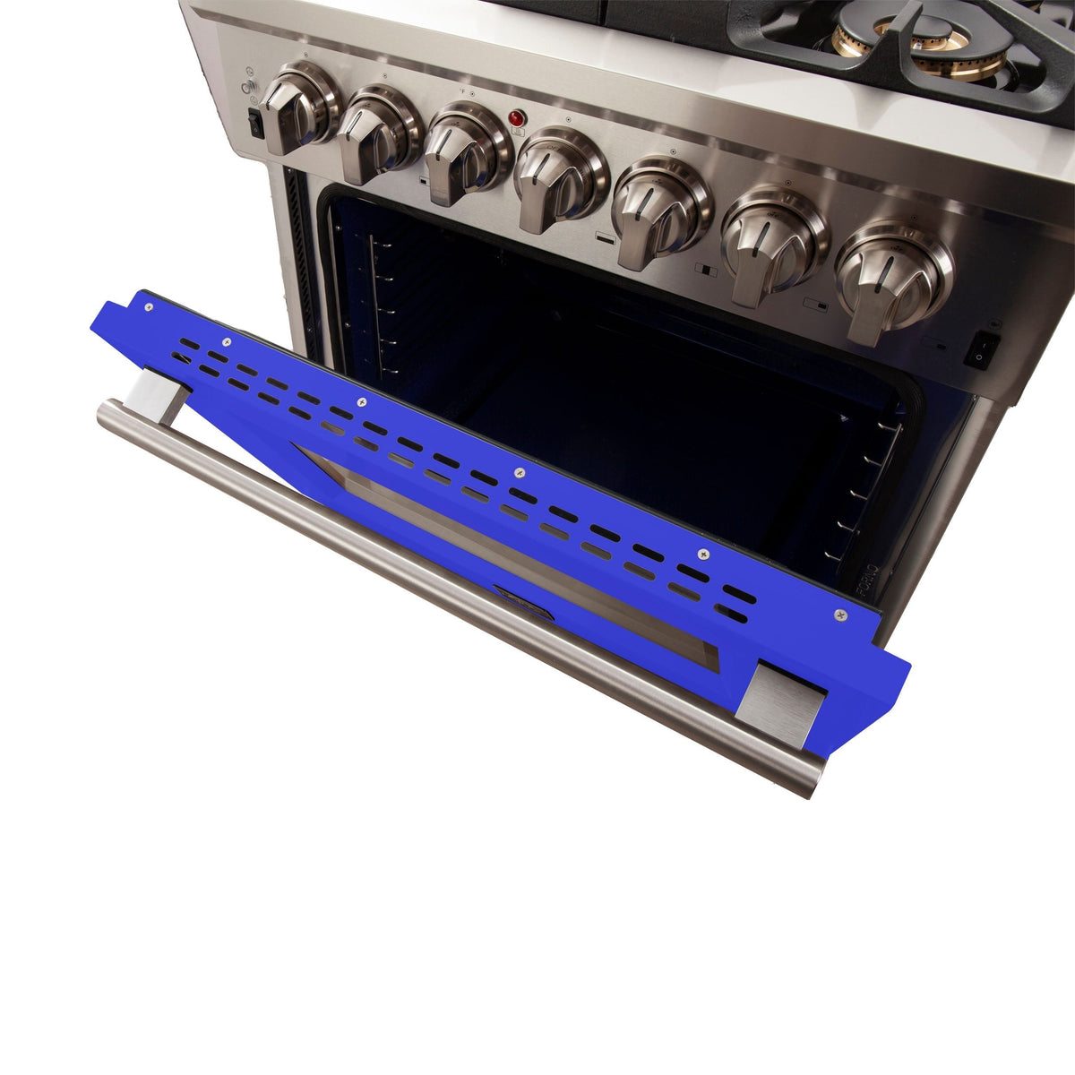 Forno Capriasca 30 in. Freestanding Gas Range, 4.32 cu. ft. Oven, 5 Sealed Burners, Blue, Model FFSGS6260-30BLU