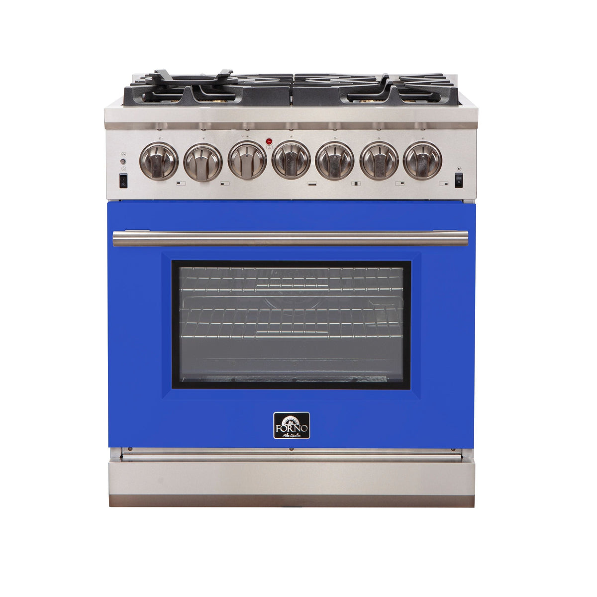 Forno Capriasca 30 in. Freestanding Gas Range, 4.32 cu. ft. Oven, 5 Sealed Burners, Blue, Model FFSGS6260-30BLU