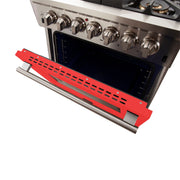 Forno Capriasca 30 in. Freestanding Gas Range, 4.32 cu. ft. Oven, 5 Sealed Burners, Red, Model FFSGS6260-30RED