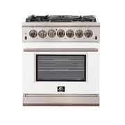 Forno Capriasca 30 in. 4.32 cu. ft. Freestanding Gas Range with 5 Sealed Burners in White (Model FFSGS6260-30WHT)