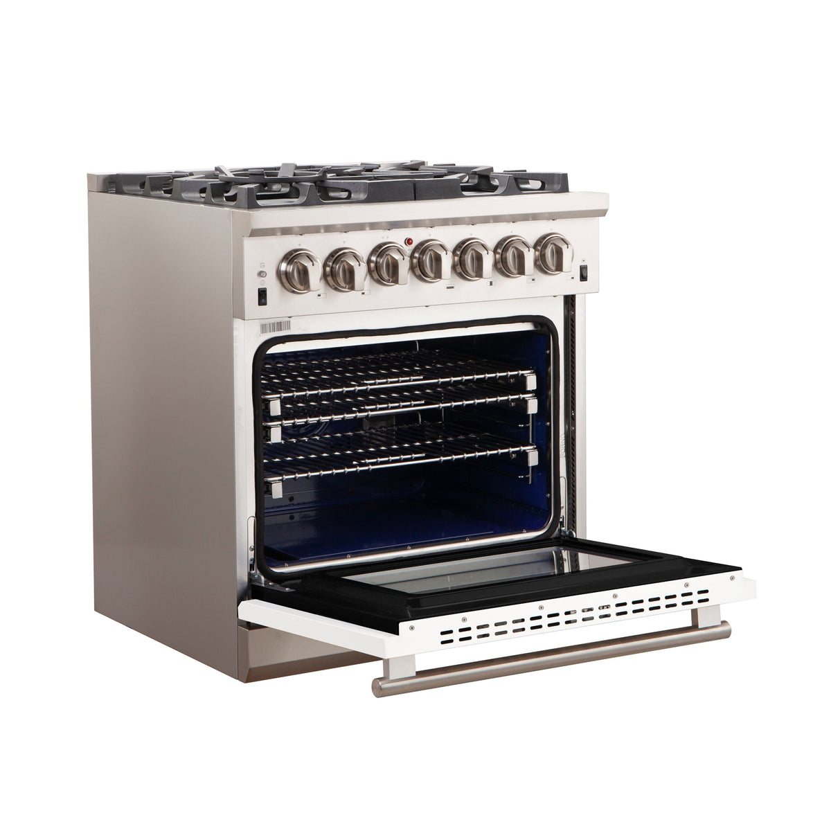 Forno Capriasca 30 in. 4.32 cu. ft. Freestanding Gas Range with 5 Sealed Burners in White (Model FFSGS6260-30WHT)