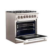 Forno Capriasca 30 in. 4.32 cu. ft. Freestanding Gas Range with 5 Sealed Burners in White (Model FFSGS6260-30WHT)