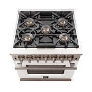 Forno Capriasca 30 in. 4.32 cu. ft. Freestanding Gas Range with 5 Sealed Burners in White (Model FFSGS6260-30WHT)