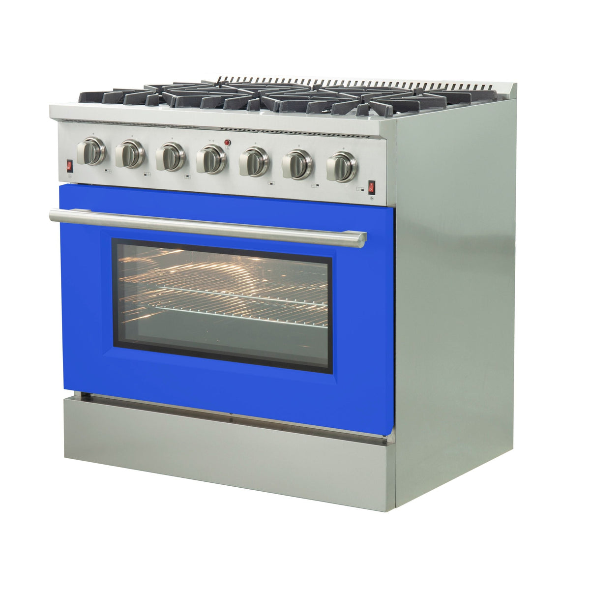 Forno Galiano 36-Inch Gas Range, 5.36 cu. ft. Oven, 6 Sealed Burners, Blue, Model FFSGS6244-36BLU