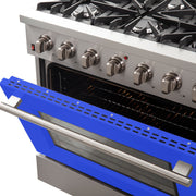 Forno Galiano 36-Inch Gas Range, 5.36 cu. ft. Oven, 6 Sealed Burners, Blue, Model FFSGS6244-36BLU