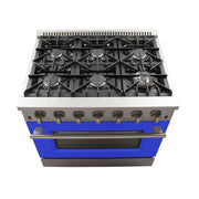 Forno Galiano 36-Inch Gas Range, 5.36 cu. ft. Oven, 6 Sealed Burners, Blue, Model FFSGS6244-36BLU