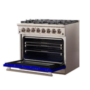 Forno Capriasca 36-Inch Dual Fuel Range, 5.36 cu. ft. Oven, 6 Burners, Blue, Model FFSGS6187-36BLU