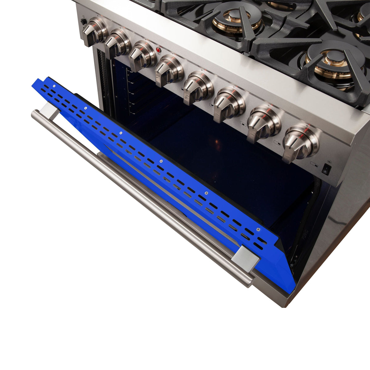 Forno Capriasca 36-Inch Dual Fuel Range, 5.36 cu. ft. Oven, 6 Burners, Blue, Model FFSGS6187-36BLU