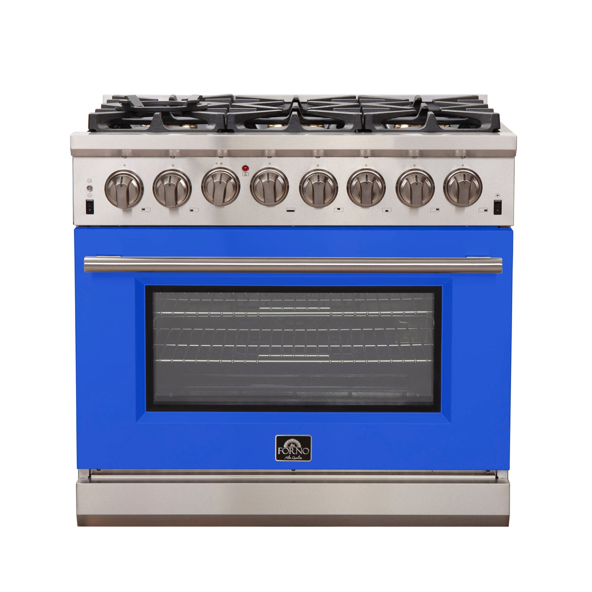 Forno Capriasca 36-Inch Dual Fuel Range, 5.36 cu. ft. Oven, 6 Burners, Blue, Model FFSGS6187-36BLU