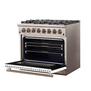 Forno Capriasca 36-Inch Dual Fuel Range, 5.36 cu. ft. Oven, 6 Sealed Gas Burners, White Finish (Model FFSGS6187-36WHT)