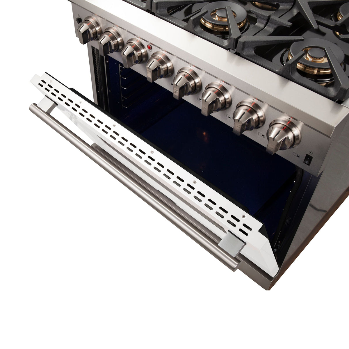 Forno Capriasca 36-Inch Dual Fuel Range, 5.36 cu. ft. Oven, 6 Sealed Gas Burners, White Finish (Model FFSGS6187-36WHT)