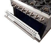 Forno Capriasca 36-Inch Dual Fuel Range, 5.36 cu. ft. Oven, 6 Sealed Gas Burners, White Finish (Model FFSGS6187-36WHT)