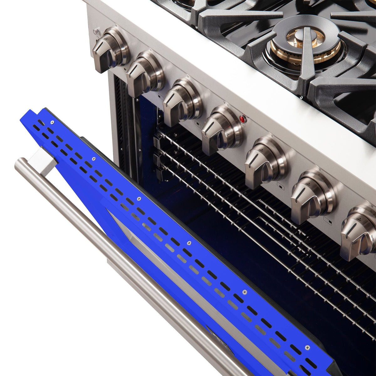 Forno Capriasca 36-Inch Gas Range, 5.36 cu. ft. Oven, 6 Burners, Blue, Model FFSGS6260-36BLU