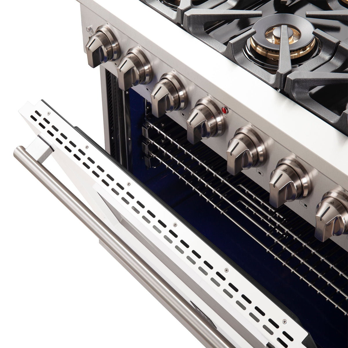 Forno Capriasca 36-Inch Gas Range, 5.36 cu. ft. Oven, 6 Sealed Gas Burners, White Finish (Model FFSGS6260-36WHT)