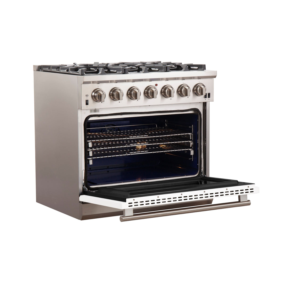 Forno Capriasca 36-Inch Gas Range, 5.36 cu. ft. Oven, 6 Sealed Gas Burners, White Finish (Model FFSGS6260-36WHT)