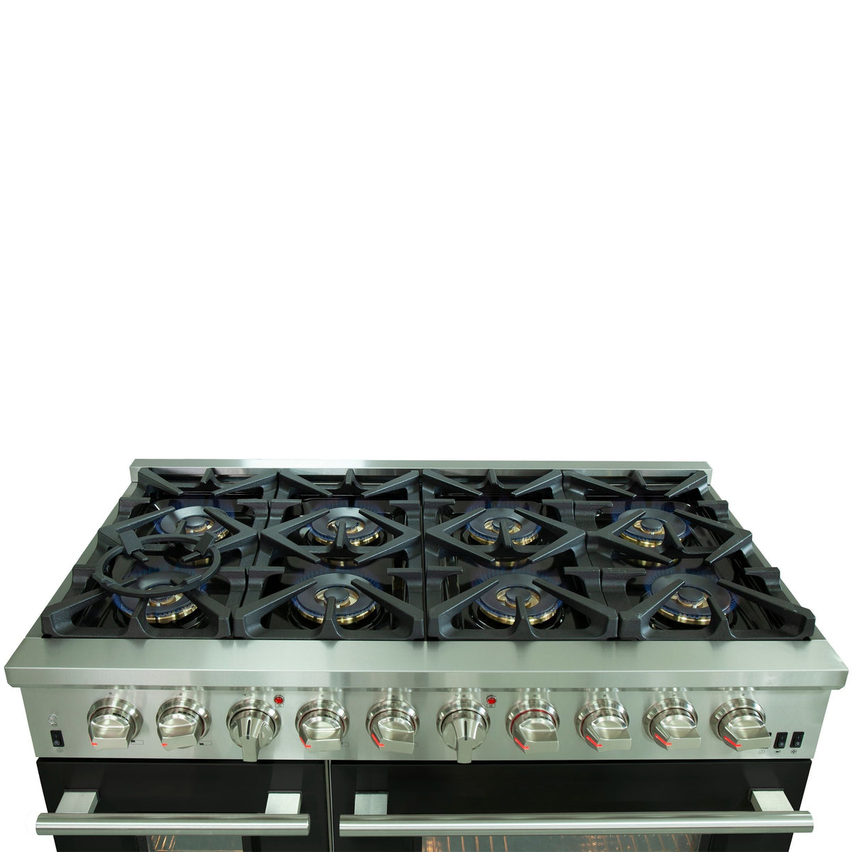 Forno Capriasca 48-Inch Dual Fuel Range, 6.58 cu. ft. Oven, 8 Sealed Burners, Black, Model FFSGS6187-48BLK
