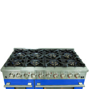 FORNO Capriasca 48-Inch Dual Fuel Range, 6.58 cu. ft., 8 Sealed Italian Brass Burners, Blue, Model FFSGS6187-48BLU