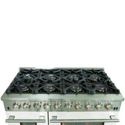 FORNO Capriasca 48-Inch Dual Fuel Range, 6.58 cu. ft., 8 Sealed Italian Brass Burners, White, Model FFSGS6187-48WHT