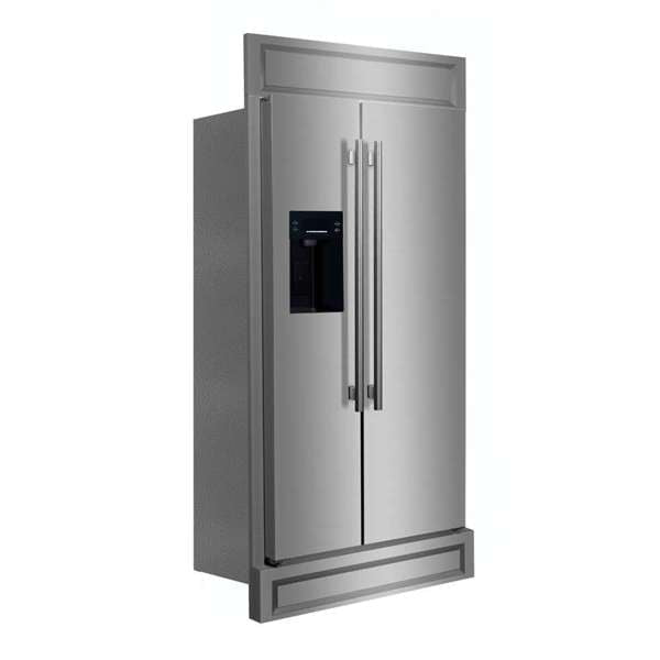 FORNO Salerno 40-Inch Built-In Side-by-Side Refrigerator, 20 Cu. Ft., Water & Ice Dispenser, Stainless Steel, FFRBI1844-40MG