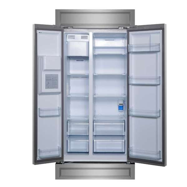 FORNO Salerno 40-Inch Built-In Side-by-Side Refrigerator, 20 Cu. Ft., Water & Ice Dispenser, Stainless Steel, FFRBI1844-40MG