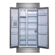 FORNO Salerno 40-Inch Built-In Side-by-Side Refrigerator, 20 Cu. Ft., Water & Ice Dispenser, Stainless Steel, FFRBI1844-40MG