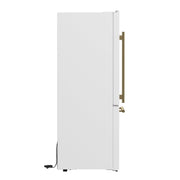 Forno Espresso Milano 31-Inch French Door Refrigerator with Bottom Freezer, 17.2 cu ft, Right-Hinged, White, Includes Antique Brass Handles (Model FFFFD1785-31WHT)