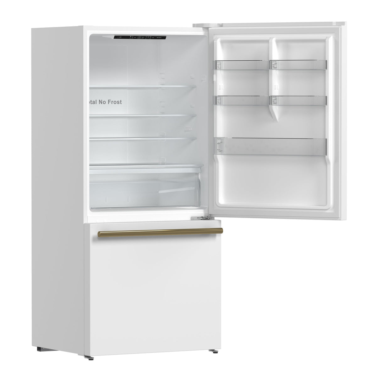 FORNO Milano 62-Inch Side-by-Side Refrigerator, 34.4 cu. ft., Ice Maker, White with Stainless Steel Accents (Model FFFFD1787-60WHT)