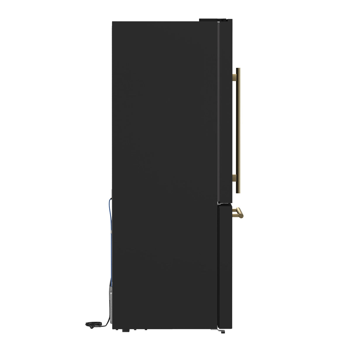Forno Espresso Milano 31-Inch French Door Refrigerator with Bottom Freezer, 17.2 Cu. Ft., Ice Maker, Black with Antique Brass Handles (Model FFFFD1786-31BLK)